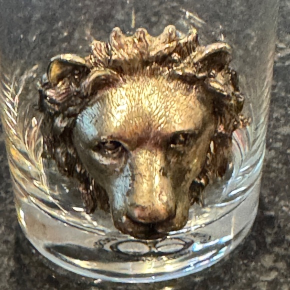 EUC Arthur Court Lion Head Safari Line Lowball Double Old Fashioned Glass - Picture 2 of 6